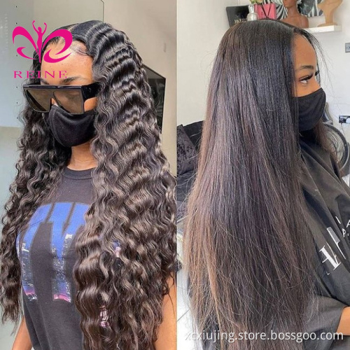30 Inch 32Inch Indian Virgin Human Hair Wigs,Brazilian Peruvian Body Wave 4X4 Cuticle Aligned 3 Part Lace Closure Wig